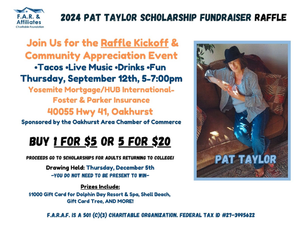 Pat Taylor Scholarship Fundraiser Raffle 09.12.24