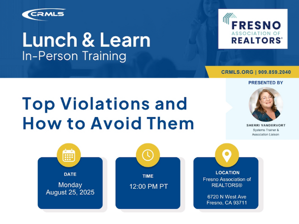 CRMLS Lunch & Learn 08.25.25