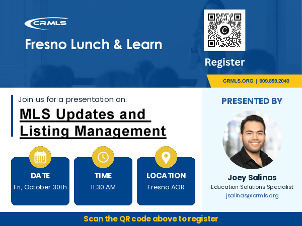 CRMLS Lunch N Learn 10.30.26