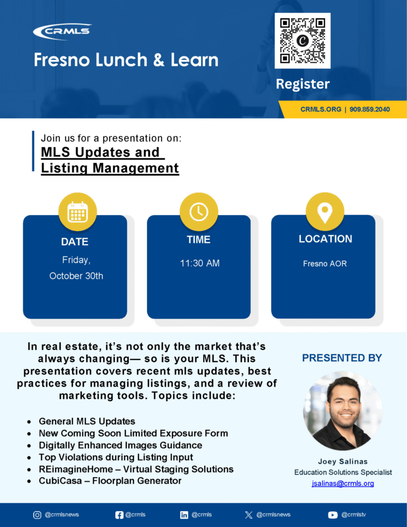 CRMLS Fresno Lunch N' Learn Flyer